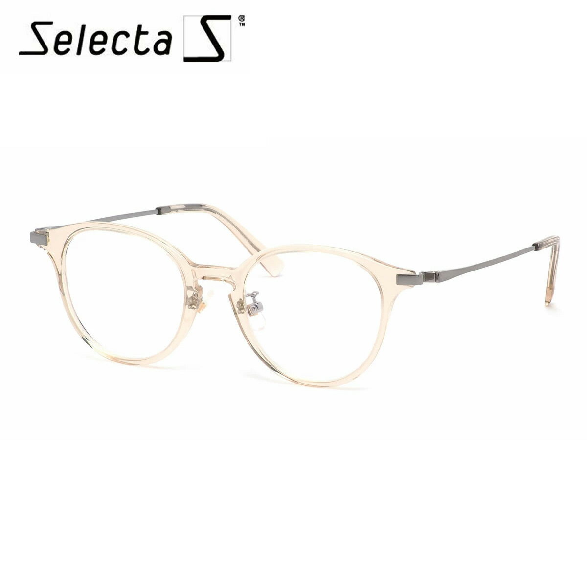 Glasses - セレクタ selecta メガネ 87-0008 4 47サイズ ボストン クラシック ヴィンテージ レトロ 透明 クリアー 近視 乱視 遠視 老眼 メンズ レディース