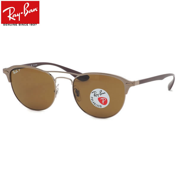 Ray-Ban レイバン サングラス RB3596 909283 54サイズ LITEFORCE ライトフォース PK001 ブロー ツーブリッジ ダブルブリッジ 偏光 ポラライズド ブラウン 度数付き対応 メンズ レディース