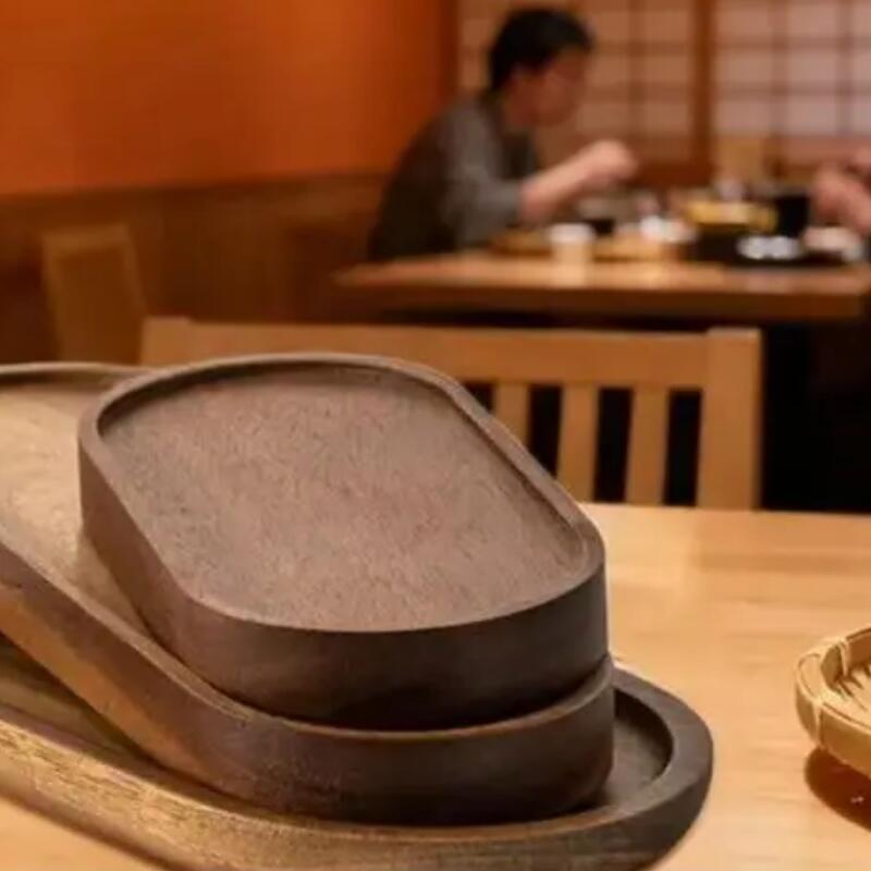 樂天商城 - Tableware Solid Wood Round Dessert Plate Japanese-style Wooden Tray Snack Plate Dried Fruit Plate Wooden Plate