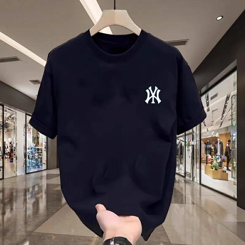樂天商城 - 新作半袖Tシャツ - 純綿、男女兼用、カップル向け。 2026年夏、ゆったりとしたカジュアルなラウンドネックTシャツ。