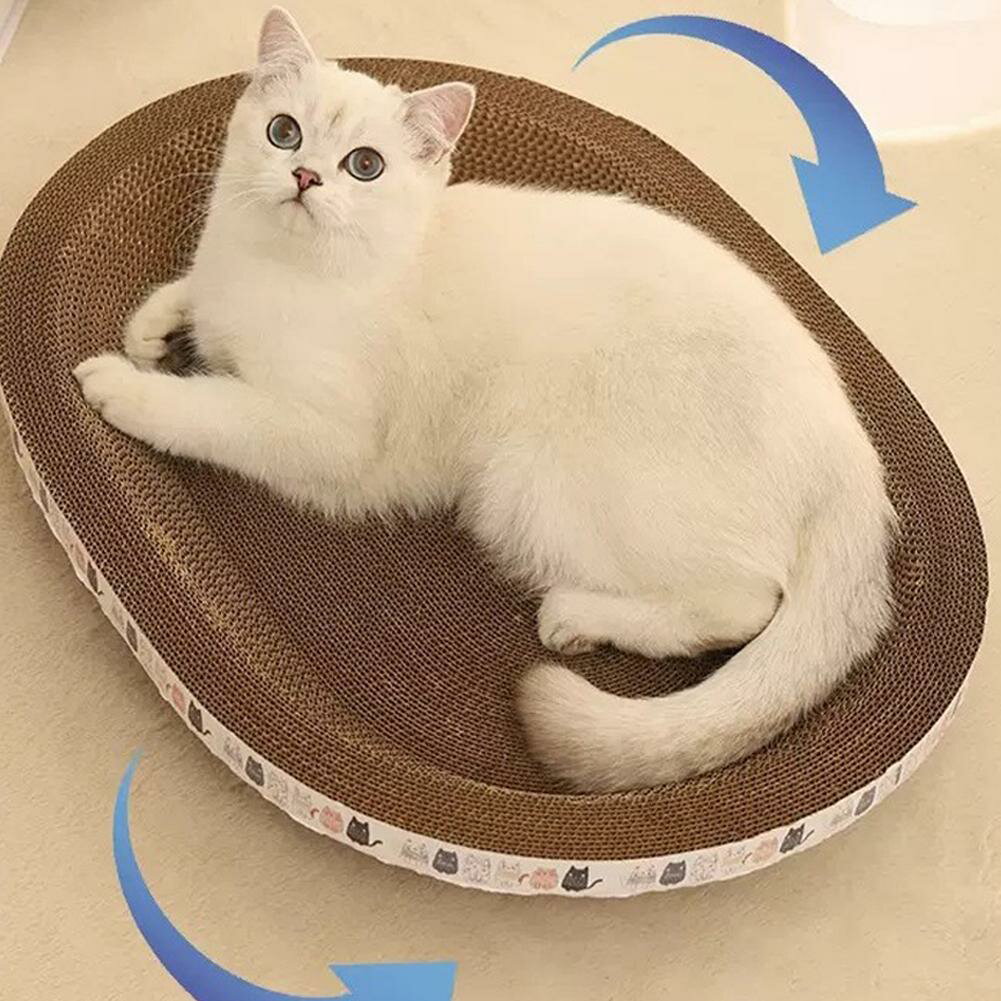Cusion, Pillow - 冬用 猫用コルゲート スクラッチャー 丸型 オーバル 爪研ぎ 耐摩耗 ネスト 猫アクセサリー