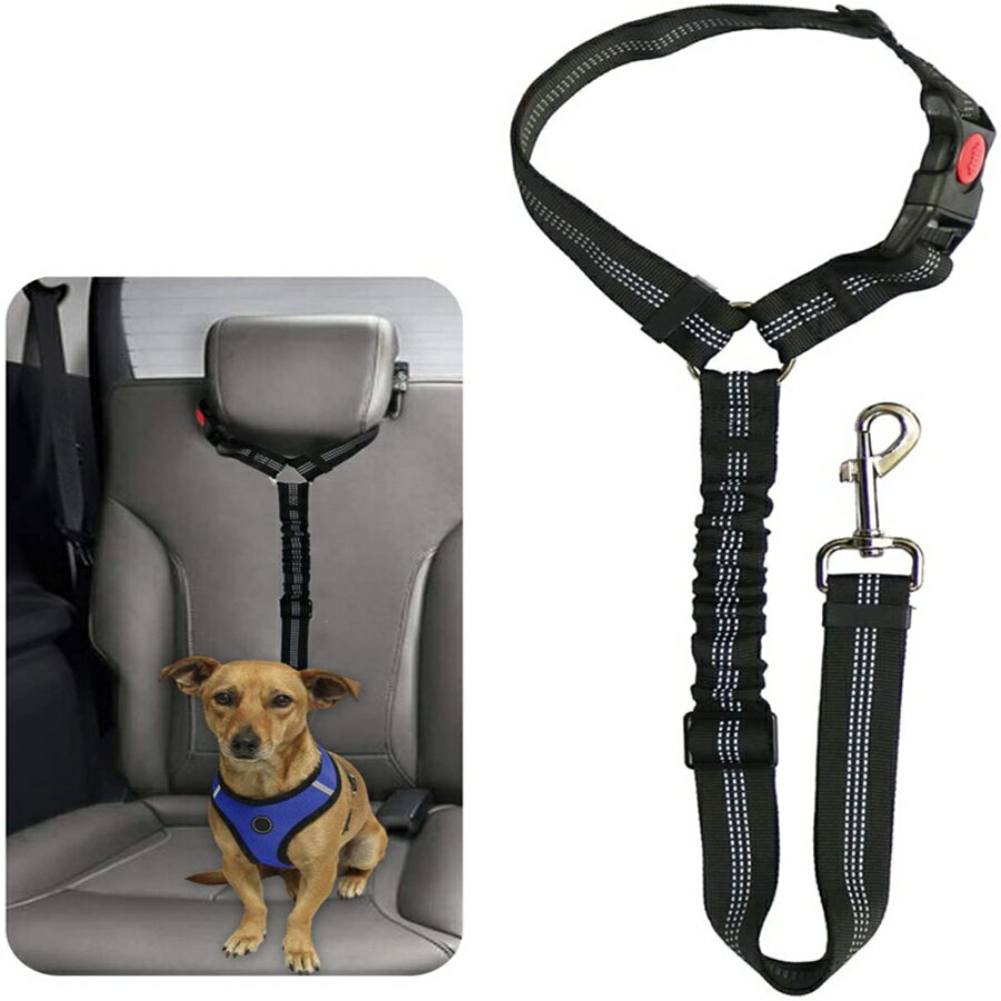 樂天商城 - ペット用カーシートベルト 犬用リード バッファー 弾力付き 反射 安全ロープ