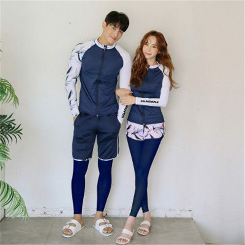 ラッシュガード ペア カップル ペアルック 水着 ペアブレスレット 長袖 ペア水着 上下セット セットア..