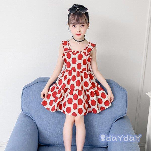 子供服 ワンピース ノースリーブ 春夏 女の子 キッズワンピース 薄手 ドット柄 チュニック 子供ドレス ..