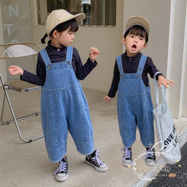 キッズ サロペット デニム 女の子 サロペットパンツ ゆったり 秋 女児 オーバーオール 春 デニムサロペット 子供 オールインワン サルエルパンツ