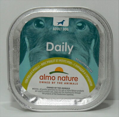 　アルモネイチャー（almo　nature）　グルテンフリー　221　デイリーメニュー　ソフトムース　チキンとエンドウ豆入りお肉のご馳走　パウチ　愛犬用総合栄養食　成犬・全犬種用　100g