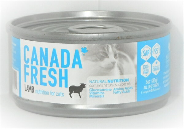 　カナダフレッシュ（CANADA FRESH）　グレインフリー　ラム　缶詰　愛猫用総合栄養食　成猫・全猫種用　85g