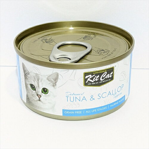キットキャット（Kit Cat）グレインフリー　トッパーズ　ツナ＆スカラップ　ゼリータイプ　缶詰　愛猫用栄養補完食　成猫・全猫種用　80g