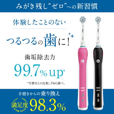 【合計4,520円相当GET! 2/4 10:00〜2/18 9:59】ブラウン オーラルB 電動歯ブラシ プロ 2000 | Braun Oral-B 公式ストアpro2000 電動 歯ブラシ 本体 回転 ベーシック ホワイトニング 電動ハブラシ 歯磨き 大人 電動はぶらし 携帯 充電 充電式 歯石 除去