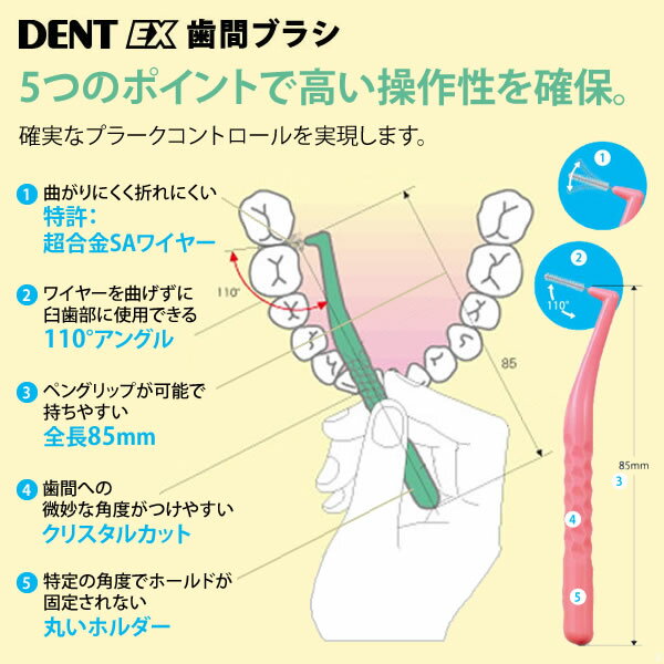 【あす楽】10箱 ライオン DENT.EX 歯間ブラシ 4本入り【L字型】【メール便可 1セット（10箱）まで】【メール便送料無料】