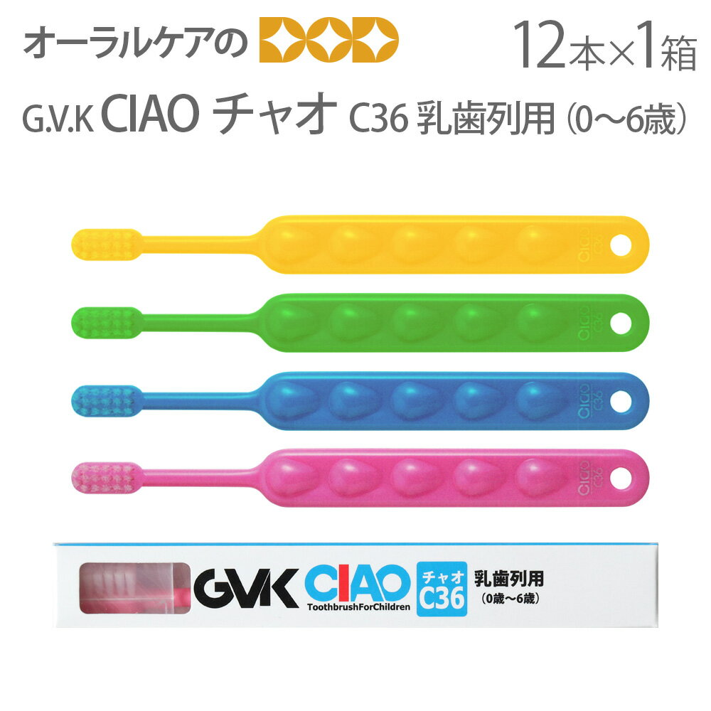 【即発送】【あす楽】G.V.K【GVK】子供歯ブラシ CIAO チャオ C36 0～6才 12本【メール便可 1セットまで】【メール便送料無料】