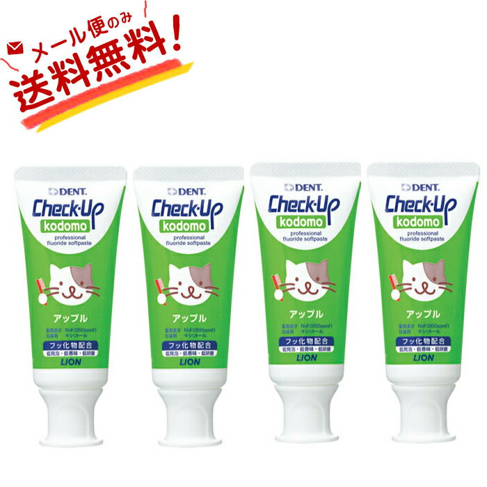 【全国送料無料】 チェックアップ コドモ checkup kodomo 歯磨き粉 60g入 アップル 4本 子供 歯みがき 虫歯予防 歯周病 歯槽膿漏 (2)