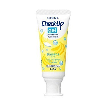 【全国送料無料】 ライオン lion チェックアップ ジェル check up gel 60g　バナナ味　1本　赤ちゃん 子供 歯みがき 虫歯予防 歯周病 歯槽膿漏 (2)