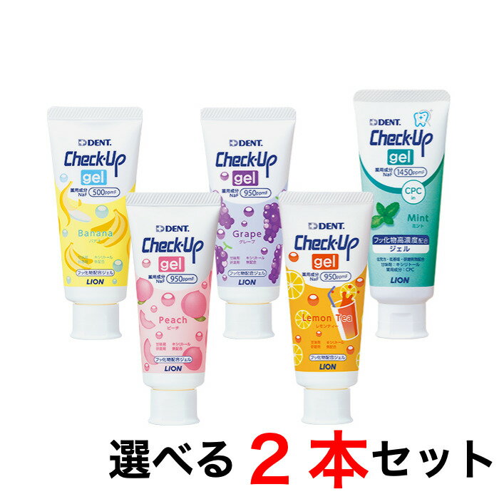 【全国送料無料】 選べる2本セット ライオン lion チェックアップ ジェル check up gel 60g　赤ちゃん 子供 歯みがき…