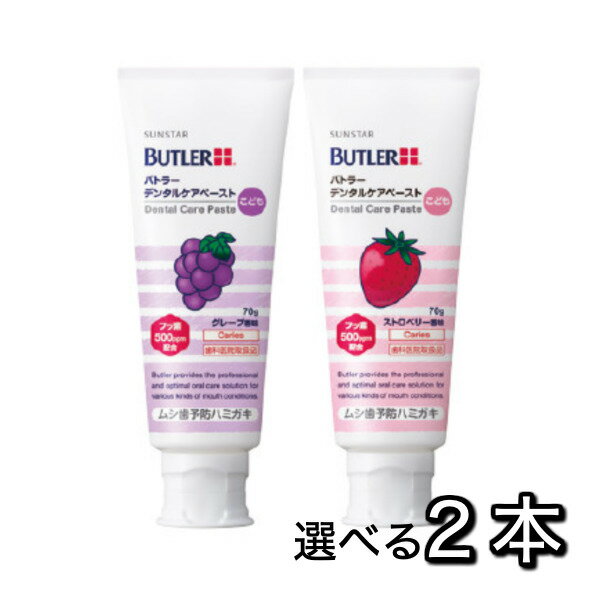 サンスター SUNSTAR バトラー デンタルケアペースト こども 70g×2本 BUTLER 歯磨き粉 ハミガキ粉 歯科専売品 (2)