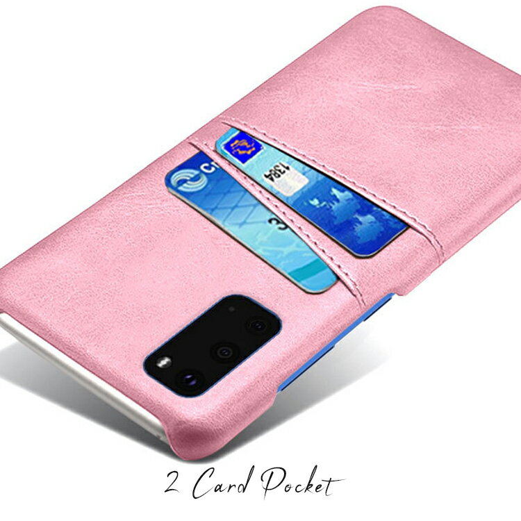 Galaxy S20 ケース S20+ スマホケース カードも入る 背面レザーの質感がオシャレなハードケース カード入れ 2枚 シンプル レトロ SC-51A SC-52A ギャラクシーS20 S20プラス サムスン