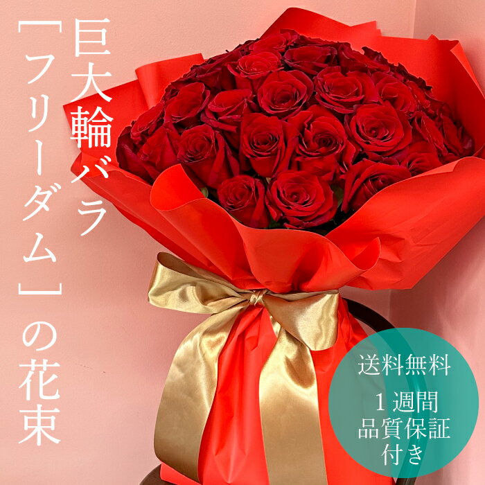 巨大輪 赤バラの花束【本数が選べる】【10本からOK！】愛妻の日 バレンタイン 薔薇 ブーケ 記念日 誕生日 華やか フラワーギフト プロポーズ プレゼント