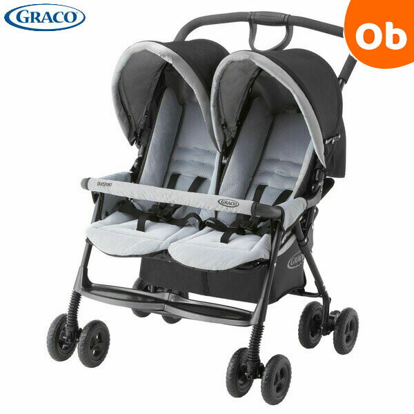 グレコ　デュオスポーツ ジェミニブラック GRACO　二人乗りベビーカー (背面タイプ) 専用レインカバー付【P/N】【送料無料　沖縄・一部地域を除く】