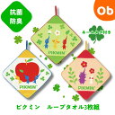 ループタオル3枚組 ピクミン なかよしピクミン 【ネコポス送料無料】抗菌防臭加工済み ループ付きタオル お名前ネームタグ付き