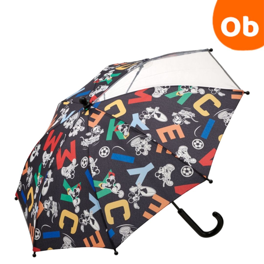子供傘40cm　 ミッキーマウス【送料無料　沖縄・一部地域を除く】 傘 手開き 雨傘 長傘 透明窓付 ...