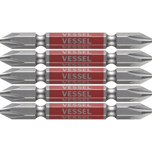 ベッセル 剛彩ビット 5本組 （両頭） ＋2×65mm GS5P2065 【102-6684】