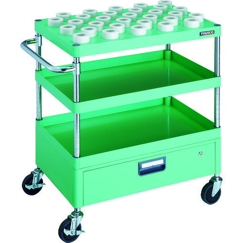 TRUSCO ツールワゴン フェニックスワゴン 750X500 1段引出付 HSK40A ヤンググリーン PEW-TL972FV-YG 【114-8340】