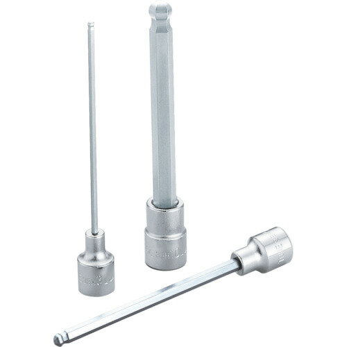 TONE ロングボールポイントヘキサゴンソケット 対辺寸法4mm 差込角9．5mm 長さ98mm 3BH-04L 【119-7452】
