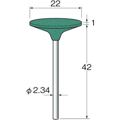 リューター 軸付シリコンゴム砥石外径（mm）：22粒度（＃）：2500 R1072 【128-3208】