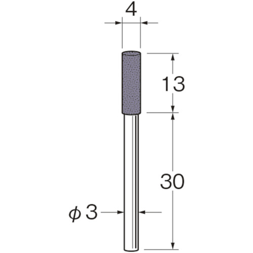 リューター 軸付セラミックゴム砥石（非金属研磨用）外径（mm）：4粒度（＃）：320 R2215 【128-3345】