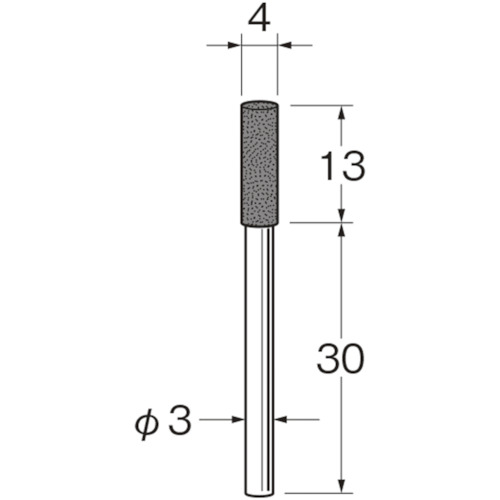 リューター 軸付セラミックゴム砥石（金属研磨用）外径（mm）：4粒度（＃）：1000 R2117 【128-3570】