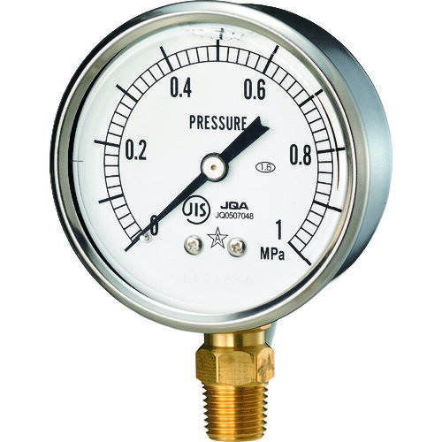 右下 グリセリン入圧力計 圧力レンジ0〜16MPa 接続部サイズR1／4 GLT-217-16MPA 【137-5000】