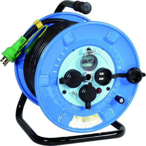 日動 電工ドラム 屋外型 リペアポッキンドラム 漏電保護専用ブレーカ付 30m NPW-EB33RE 【162-0481】