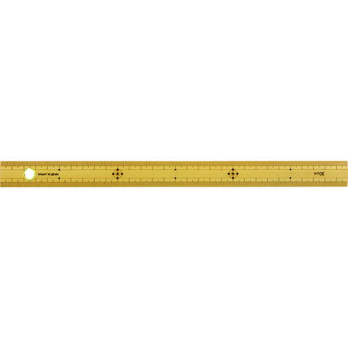 シンワ 竹製ものさし 30cm 上下段1mmピッチ ハトメ付 71760 【162-9060】