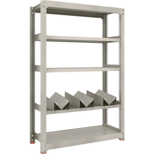 TRUSCO 一斗缶ラック スチールラック M3型中量棚 W1200×D471×H1800 5段 単体 缶受×3付 M3-6455-KU3 【1..