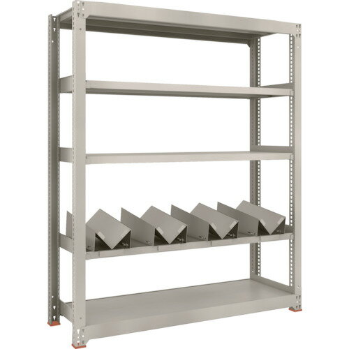 TRUSCO 一斗缶ラック スチールラック M3型中量棚 W1500×D471×H1800 5段 単体 缶受×4付 M3-6555-KU4 【183-3788】