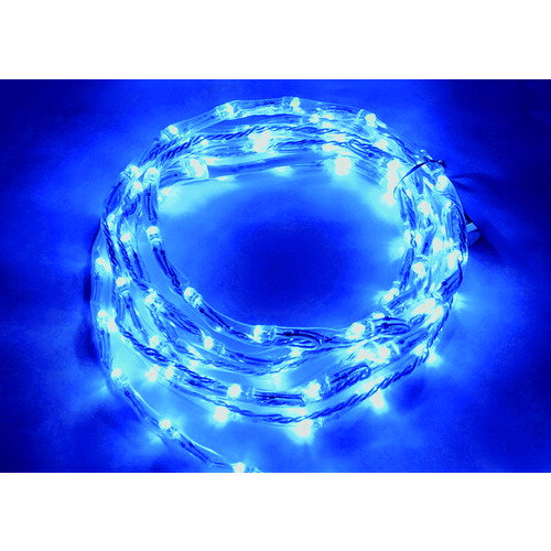 【特長】■点灯には必ず別売りの整流器が必要です。■日亜化学製LEDを使用しており品質安定性が高い製品です。■従来のPVCに比べ高品質な透明チューブを使用し、紫外線による変質、変色、劣化を抑え、耐候性をアップしました。■最大連結は整流器1本につき最大30mまでになります。■出力側の末端には、必ずエンドキャップを装着ください。【用途】■ロープライト代替として。■モチーフ等への取付。【仕様】■光源色：ブルー■長さ(mm)：1000■消費電力(W)：1.3■コード長さ(m)：0.36■色：本体：白、クリア■消費電力(W)100V：1.3■電圧(V)：AC100V(50/60Hz)■電球個数(個)：33球■電球ピッチ(mm)：30■電線色：白■保護等級：IP66■LED：日亜化学工業■最大連結数：整流器1本につき30mまで【セット内容】■エンドキャップ×1個【注意事項】■出力側末端には必ずエンドキャップを装着してください。■定格電圧、電源電圧、電源周波数の区分を必ず確認してご使用ください。■当社の製品以外との連結はしないでください。■本品は切断出来ません。途中で切っての使用はしないでください。■防滴仕様（防水仕様では無い）の為、水に浸けるなどの水中施工は出来ません。