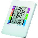 SANWA 熱中症＆インフルエンザ表示付きデジタル温湿度計（警告ブザー設定機能付き） CHE-TPHU2WN 【201-3310】