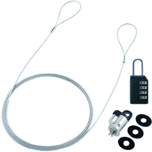 SANWA パソコンセキュリティワイヤーロック（ダイヤル錠タイプ） SL-60 【203-1134】