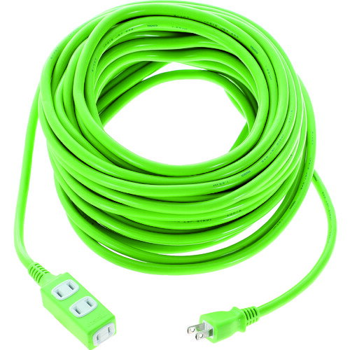 TRUSCO ソフトタイププラグ 3個口タップ型 20m グリーン TRIS15-203-GN 【206-4686】