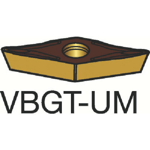 サンドビック コロターン107 旋削用ポジチップ(130) H13A VBGT 16 04 01-UM H13A (130) 【入数:10】 【226-5524...