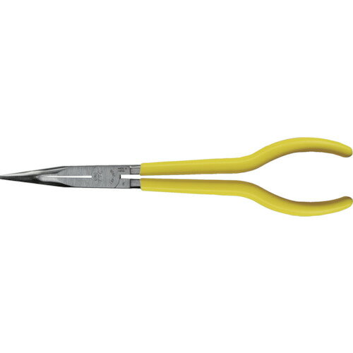 【特長】■全長が長くスリムな先端が手の届きにくい狭所作業に最適です。【用途】■自動車・農機具・産業機械等の作業・メンテナンスに。【仕様】■全長(mm)：270■先端形状(mm)E×F：ベントタイプ■先端溝付き■ばねなし■切断能力：なし【材質・仕上】■本体：機械構造用炭素鋼■グリップ：塩化ビニル【注意事項】■非絶縁工具です。■電源を切ってお使いください。■使用用途以外には使用しないでください。■その他商品台紙注意事項参照。