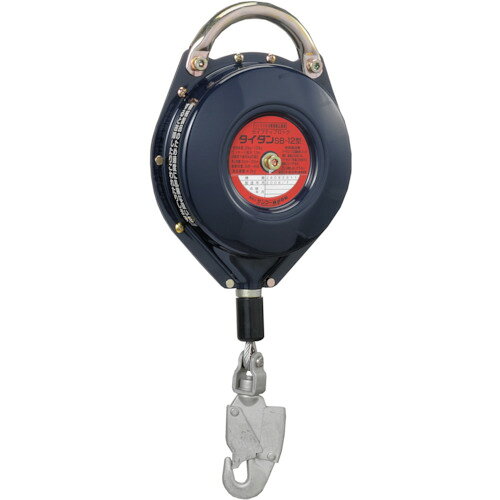 【特長】■昇降時の墜落防止器具です。■全機種にすべりクラッチを内蔵し、墜落阻止時に身体が受ける衝撃を大幅に緩和します。■サビに強くて扱いやすい回転式フック付です。■強化アルミニウム製で軽くて丈夫なケースです。【用途】■建築・橋梁・プラント・造船等の高所作業及び垂直はしごの昇降に使用。【仕様】■落下衝撃荷重(kN)：約4.5■落下距離(m)：約1.7以下■ロープ寸法 径(mm)：4■本体寸法(mm)縦×横×奥行：262×198×90■最大使用荷重(kg)：100■停止距離(cm)：200以内■ワイヤ長(m)：12■フック口径(mm)：19■ロープ長さ(m)：12■安全帯構造指針適合品■4mmワイヤロープ【材質・仕上】■ランヤード：ワイヤーロープ（亜鉛引き鋼線）■フック：スチール■ケース：強化アルミニウム【セット内容】■引き寄せロープ■台付きロープ