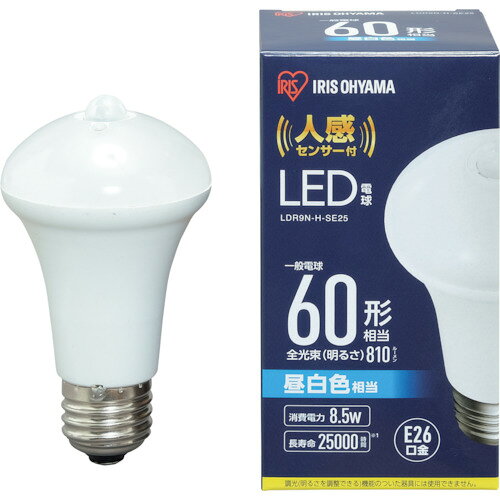 IRIS 522542 LED電球人感センサー付 E26 60形相当 昼白色（810lm） LDR9N-H-SE25 ...