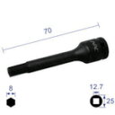 ナック ヘキサゴンレンチソケット ロングタイプ 差込角12.7x対辺8mmx70L 408C70 【296-2772】