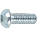 TRUSCO 六角穴付ボタンボルト 三価白 全ネジ M5×25 18本入 B774-0525 【300-3221】
