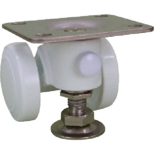 パーツ キャスパッド プレート式双輪キャスターナイロン車 荷重58．8 白 CAPS50W 【305-3890】