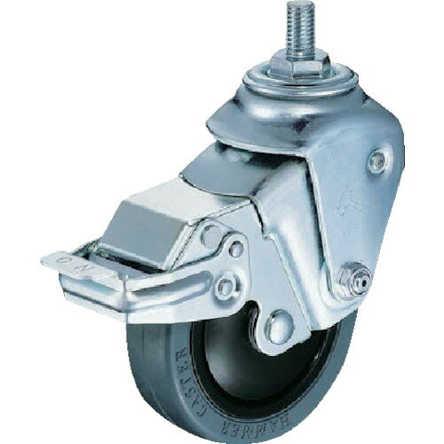 ハンマー クッションキャスターねじ込み旋回式ゴム車輪 100mm 線径3．2mm SP付 935BEA-FR100-M12-32 【309-3158】