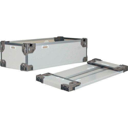 リス テクセルハイブリッド折りたたみコンテナー 637464 長尺折り畳みコンテナRS−SMグレー／グレー1090..