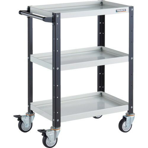 TRUSCO ツールワゴン バーディワゴン 600X400XH880 ウレタン車輪 ホワイト／ブラック BDW-963U-WBK 【3..