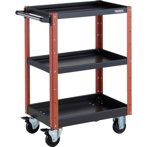 TRUSCO ツールワゴン イーグルワゴン 600X400XH880 浅2深1段 ブラック／オレンジ EGW-963F1-BKOR 【326..